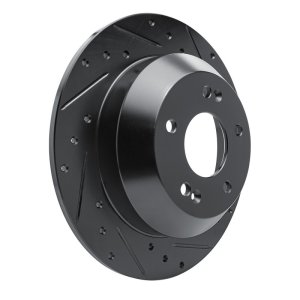 Kia Sorento Brake Rotor (1) - Rear Right - R1 Concepts - Drilled & Slotted - Black - `15-`20